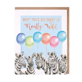 Wrendale Birthdaycard Zebra "Really Wild"