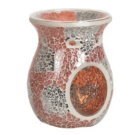 Wax en oliebrander Mozaiek Crackle Coral & Silver