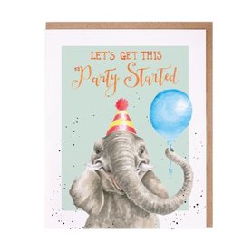 Wrendale Verjaardagskaart Olifant "Let"s get this Party Started"
