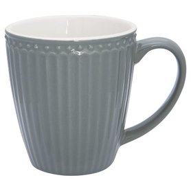 GreenGate Mok / Mug Alice Stone Grey H: 9,5 cm