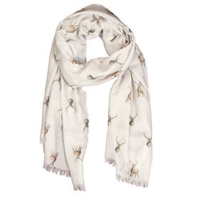 Wrendale Designs Dames Sjaal Hert Beige Wild at Heart