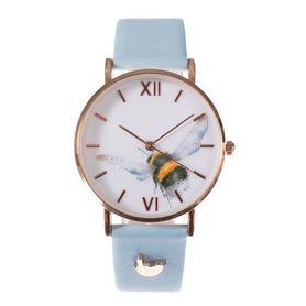 Wrendale Designs Dames Horloge Hommel Blauw Flight Of The Bumblee