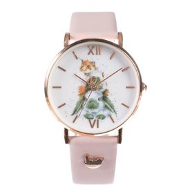 Wrendale Designs Dames Horloge Piggy In The Middle Roze