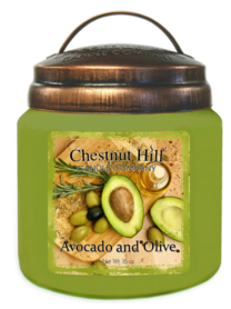 CHESTNUT HILL Candles Geurkaars met 2 lonten AVOCADO AND OLIVE 450g  CHESTNUT HILL Candles Geurkaars met 2 lonten AVOCADO AND OLIVE 450g