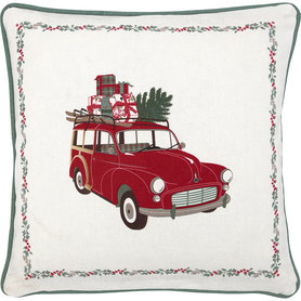GreenGate Charline car white pieceprinted kussenhoes 40x40cm GreenGate Charline car white pieceprinted kussenhoes 40x40cm