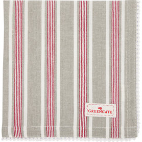 GreenGate Ivah stripe beige servet met  kant GreenGate Ivah stripe beige servet met  kant