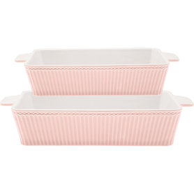 GreenGate Alice pale pink ovenschaal set/2