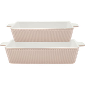 GreenGate Alice creamy fudge ovenschaal set/2