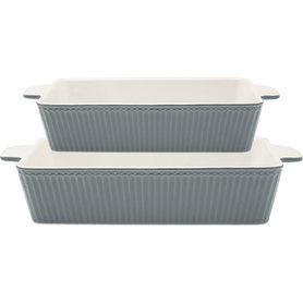 GreenGate ovenschaal set/2 Alice stone grey  GreenGate ovenschaal set/2 Alice stone grey