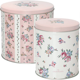 GreenGate Ava white round box set/2 GreenGate Ava white round box set/2