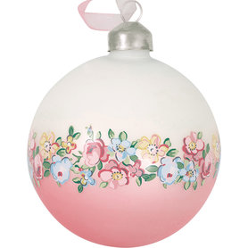 GreenGate Madison white kerstbal glas