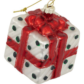 GreenGate Gift white kerstornament glas GreenGate Gift white kerstornament glas