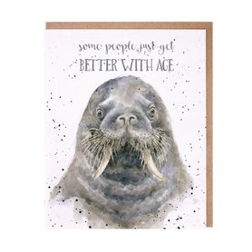 Wrendale Verjaardagskaart Walrus "Better with Age"