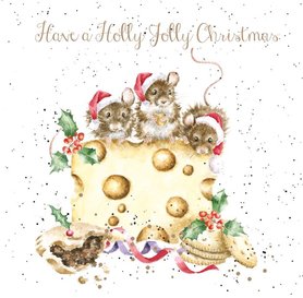 Wrendale Designs Kerstkaart Muis "Holly Jolly Christmas" Set /8