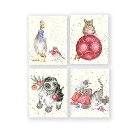 Wrendale Designs Boxed Mini Charity Christmas Cards "Kitten" - set van 16 Wrendale Designs Boxed Mini Charity Christmas Cards "Kitten" - set van 16