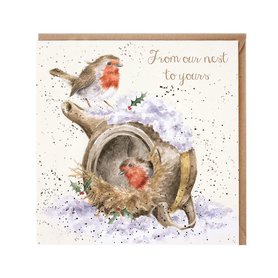 Wrendale Designs Kerstkaart Roodborstje "From Our Nest To Yours"  Wrendale Designs Kerstkaart Roodborstje "From Our Nest To Yours"