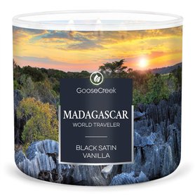 Goose Creek Candle Black Satin Vanilla Soy Blend 3 Wick Tumbler Madagascar World Travel Candle