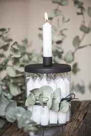 Kerzenhalter f/dinner candle schwarz glas/metal | IBLaursen  Kerzenhalter f/dinner candle schwarz glas/metal | IBLaursen