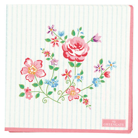 GreenGate Papieren Servet Columbine white groot 20 stuks