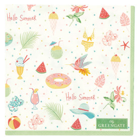 GreenGate Papieren Servet Lula white klein 20 stuks