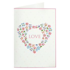 GreenGate Kaart met envelop Columbine Love white