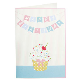 GreenGate Kaart met envelop Happy Birthday white