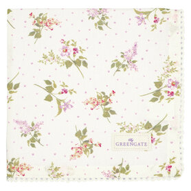 GreenGate Katoenen servet met kant rand Asta white