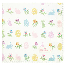 GreenGate Katoenen servet met kant rand Cilja Easter white GreenGate Katoenen servet met kant rand Cilja Easter white