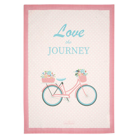 GreenGate Theedoek Alvilda pale pink met print GreenGate Theedoek Alvilda pale pink met print