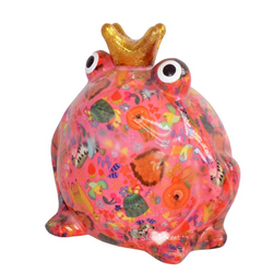 Pomme-Pidou Spaarpot Kikker Freddy roze met vogels Pomme-Pidou Spaarpot Kikker Freddy roze met vogels