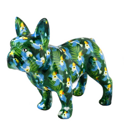 Pomme-Pidou Spaarpot Franse Bulldog Jack groen met vogels Pomme-Pidou Spaarpot Franse Bulldog Jack groen met vogels