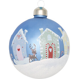 GreenGate kerstbal glas Laura Homes dusty blue  GreenGate kerstbal glas Laura Homes dusty blue