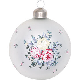 GreenGate kerstbal glas Laura white GreenGate kerstbal glas Laura white