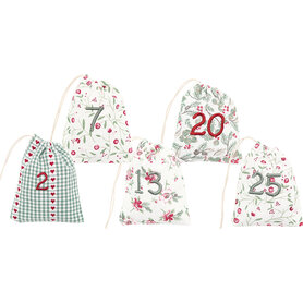 GreenGate Adventskalender zakjes Leonora white set van 25 GreenGate Adventskalender zakjes Leonora white set van 25