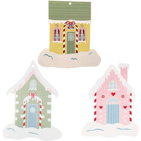 GreenGate Cadeau label Laura christmas white 6 stuks ass.