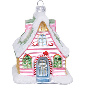 GreenGate House Laura pale pink kerstornament glas medium GreenGate House Laura pale pink kerstornament glas medium