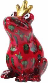Pomme-Pidou Spaarpot King Frog - Kikker Theo Rood met cactus Pomme-Pidou Spaarpot King Frog - Kikker Theo Rood met cactus