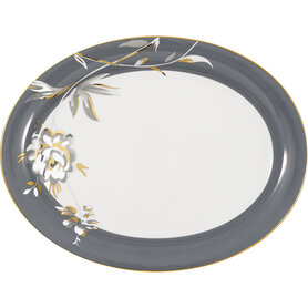 GreenGate Serveerschaal ovaal Aslaug dark grey GreenGate Serveerschaal ovaal Aslaug dark grey