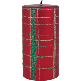 GreenGate Kaars Pillar Check red small GreenGate Kaars Pillar Check red small