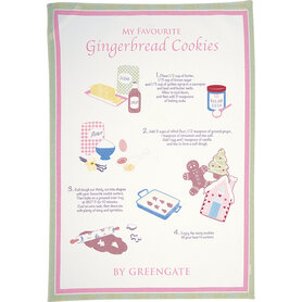 GreenGate Theedoek piece printed Laura white