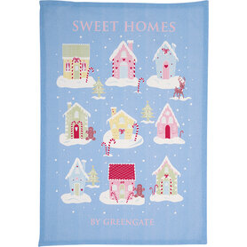 GreenGate Theedoek piece printed Laura homes dusty blue