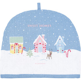 GreenGate Theemuts Laura homes dusty blue p.printed