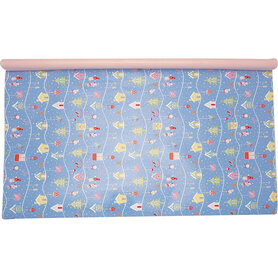GreenGate Cadeau papier Laura christmas dusty blue 6 meter GreenGate Cadeau papier Laura christmas dusty blue 6 meter