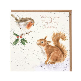 Wrendale Designs Kerstkaart Roodborstje en Eekhoorn "Robin & Squirrel" Wrendale Designs Kerstkaart Roodborstje en Eekhoorn "Robin & Squirrel"