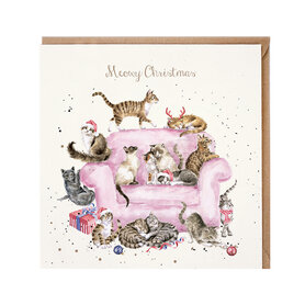 Wrendale Designs Kerstkaart Kat "Meowy Christmas"  Wrendale Designs Kerstkaart Kat "Meowy Christmas"