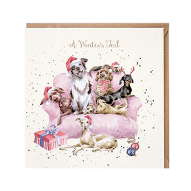 Wrendale Designs Kerstkaart Hond "A Winters Tail"  Wrendale Designs Kerstkaart Hond "A Winters Tail"