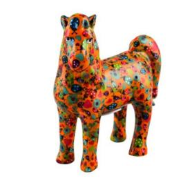 Pomme-Pidou Spaarpot Paard Joy oranje met kevertjes Pomme-Pidou Spaarpot Paard Joy oranje met kevertjes