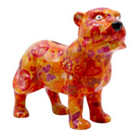 Pomme-Pidou Spaarpot Tijger Thomas oranje met vlinders Pomme-Pidou Spaarpot Tijger Thomas oranje met vlinders