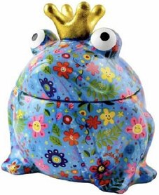 Pomme-Pidou Cookie Jar Sweet Freddy Blauw met bloemen