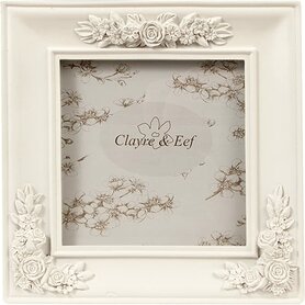 Clayre & Eef  | Fotolijst  |16*16 | wit vierkant